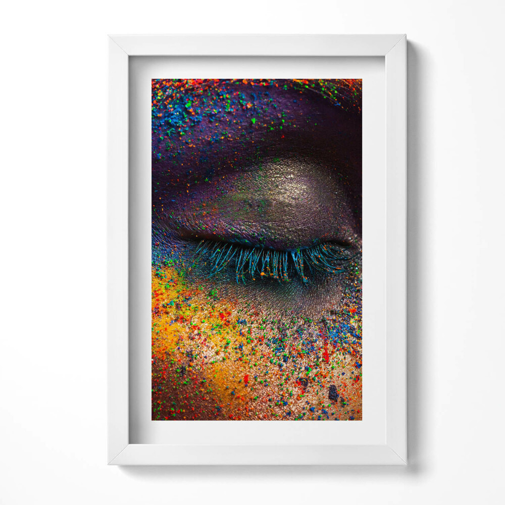 Obraz s rámem elegantní Ženské barevné oko
