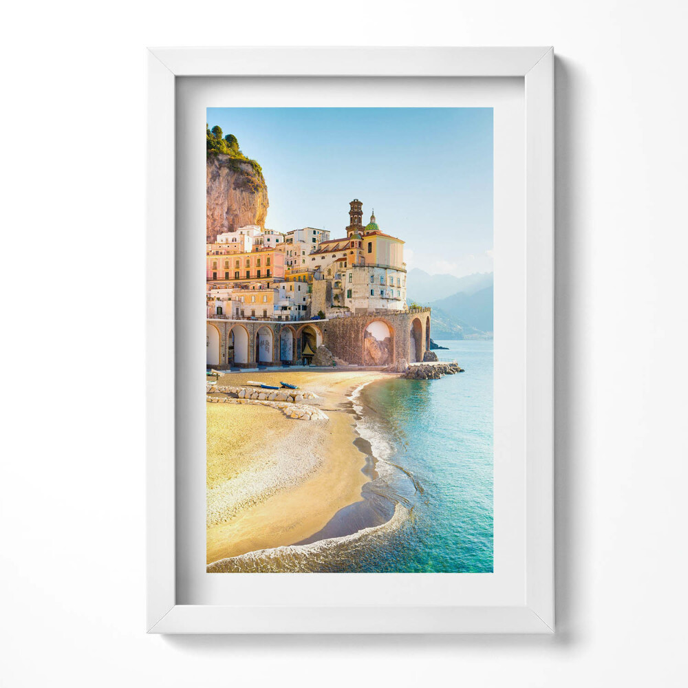 Obraz s rámem elegantní Nábřeží s pláží a moře Itálie