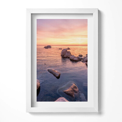 Obraz s rámem elegantní Romantická krajina při západu slunce