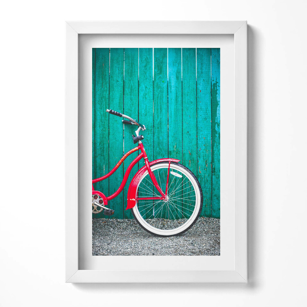 Obraz s rámem elegantní Červené kolo