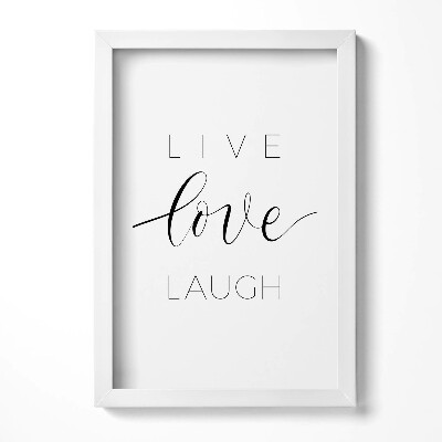 Obraz s rámem elegantní Nápis do bytu 