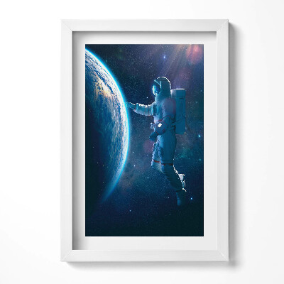 Obraz s rámem elegantní Kosmonaut a planeta Země