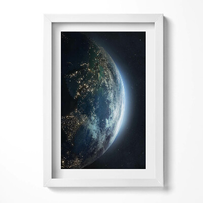 Obraz s rámem elegantní Planeta Země při pohledu z vesmíru