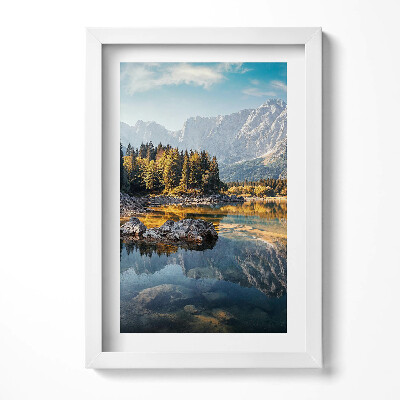 Obraz s rámem elegantní Krásná horská krajina s jezerem