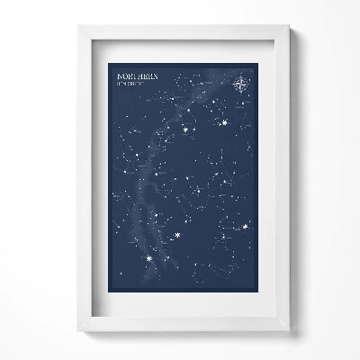 Obraz s rámem elegantní Ilustrace souhvězdí na obloze severní polokoule