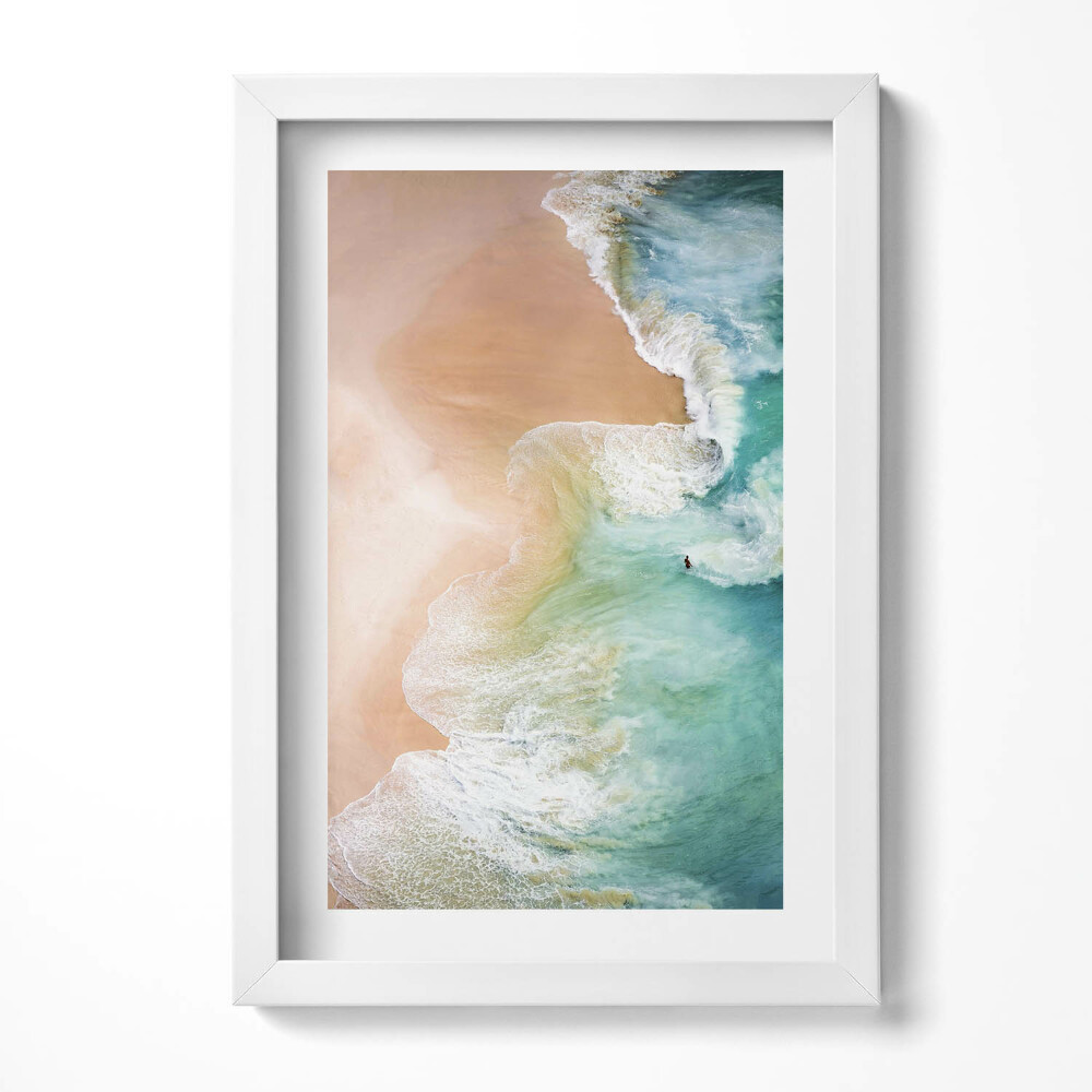 Obraz s rámem elegantní Mořské vlny a pláž z ptačí perspektivy