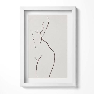 Obraz s rámem elegantní Line-art ženská silueta