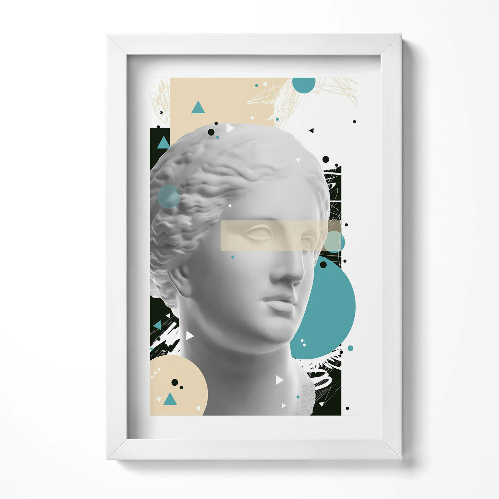 Obraz s rámem elegantní Abstraktní portrét antické sochy ženy