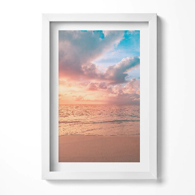 Obraz s rámem elegantní Romantický západ slunce nad mořem