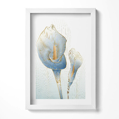 Obraz s rámem elegantní Ilustrace květin se zlatem