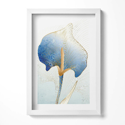 Obraz s rámem elegantní Ilustrace květin se zlatem