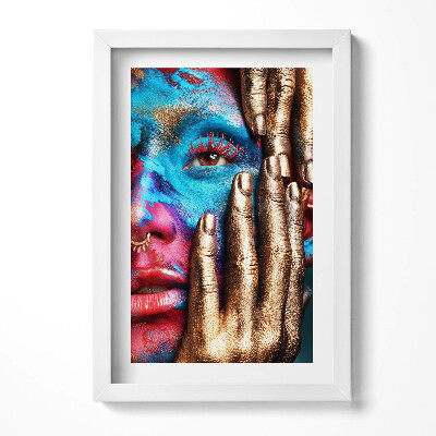 Obraz s rámem elegantní Umění - barevná ženská tvář