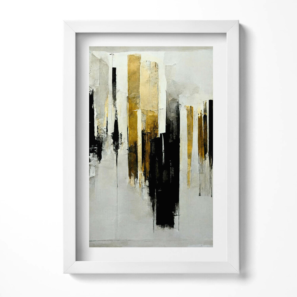 Obraz s rámem elegantní Abstraktní umění se zlatem