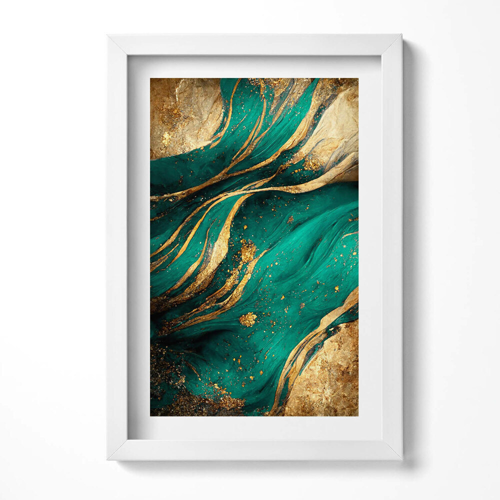 Obraz s rámem elegantní Abstrakce se zlatem