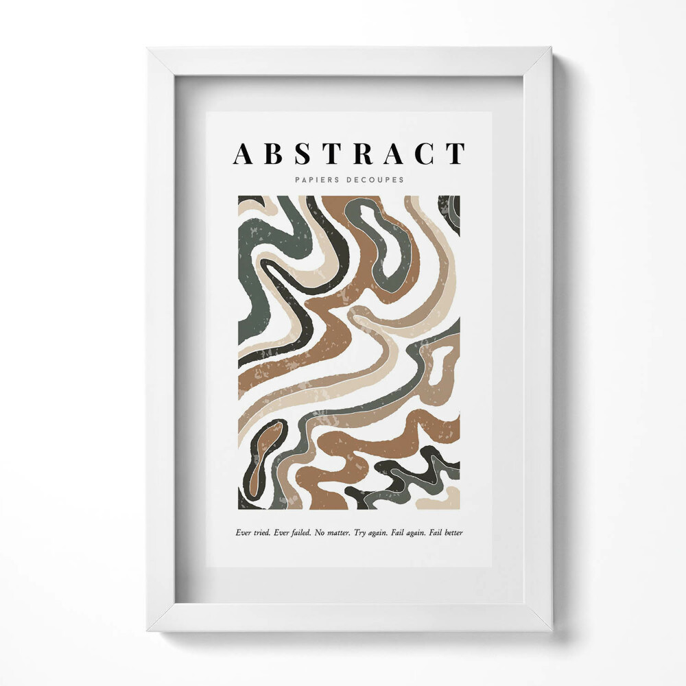 Obraz s rámem elegantní Lineární boho abstrakce