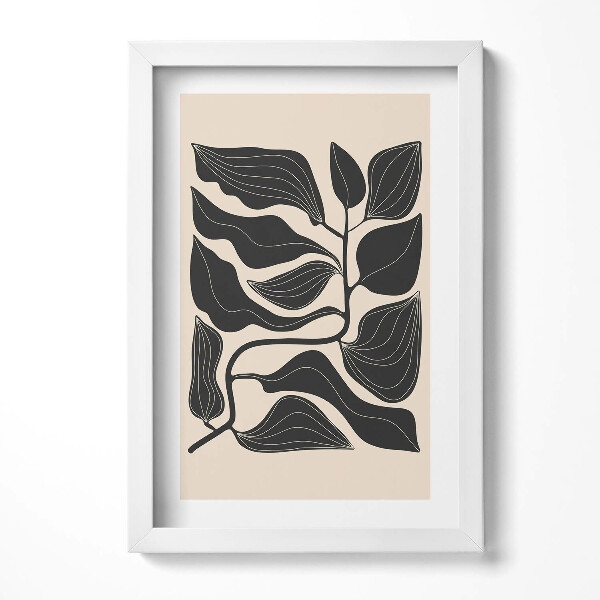 Obraz s rámem elegantní Minimalistické ilustrace listů rostlin