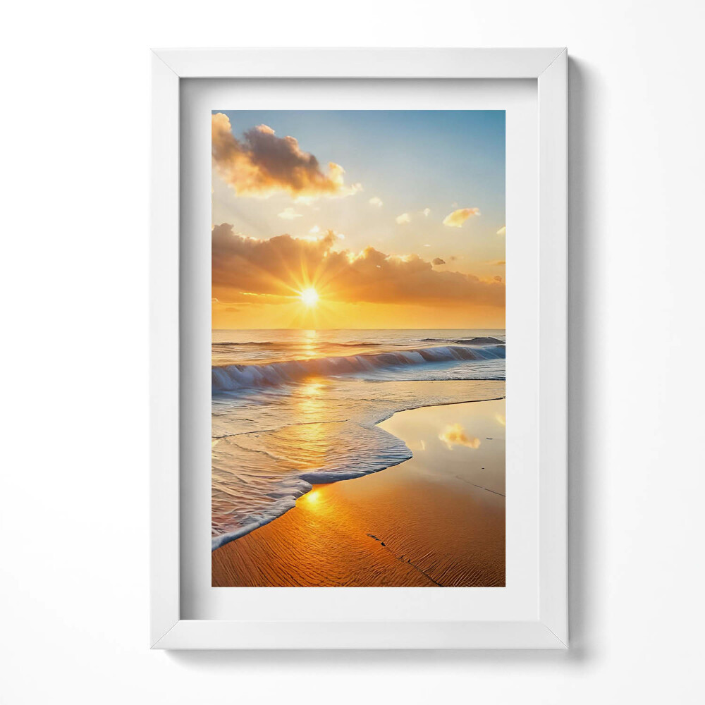 Obraz s rámem elegantní Západ slunce nad mořem