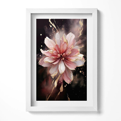 Obraz s rámem elegantní Romantická malovaná květina