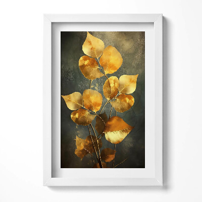 Obraz s rámem elegantní Zlaté glamour listy