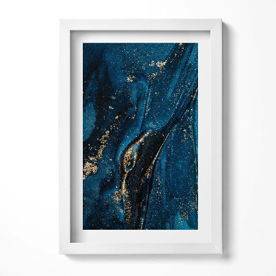 Obraz s rámem elegantní Tekutá abstrakce s částicemi zlata