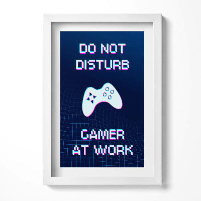 Obraz s rámem elegantní Nápis pro hráče 