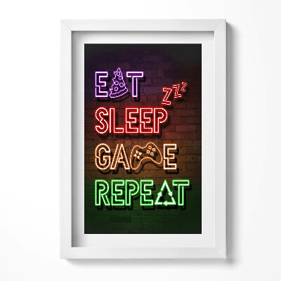 Obraz s rámem elegantní Nápis pro hráče 