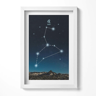 Obraz s rámem elegantní Zodiac souhvězdí Lva