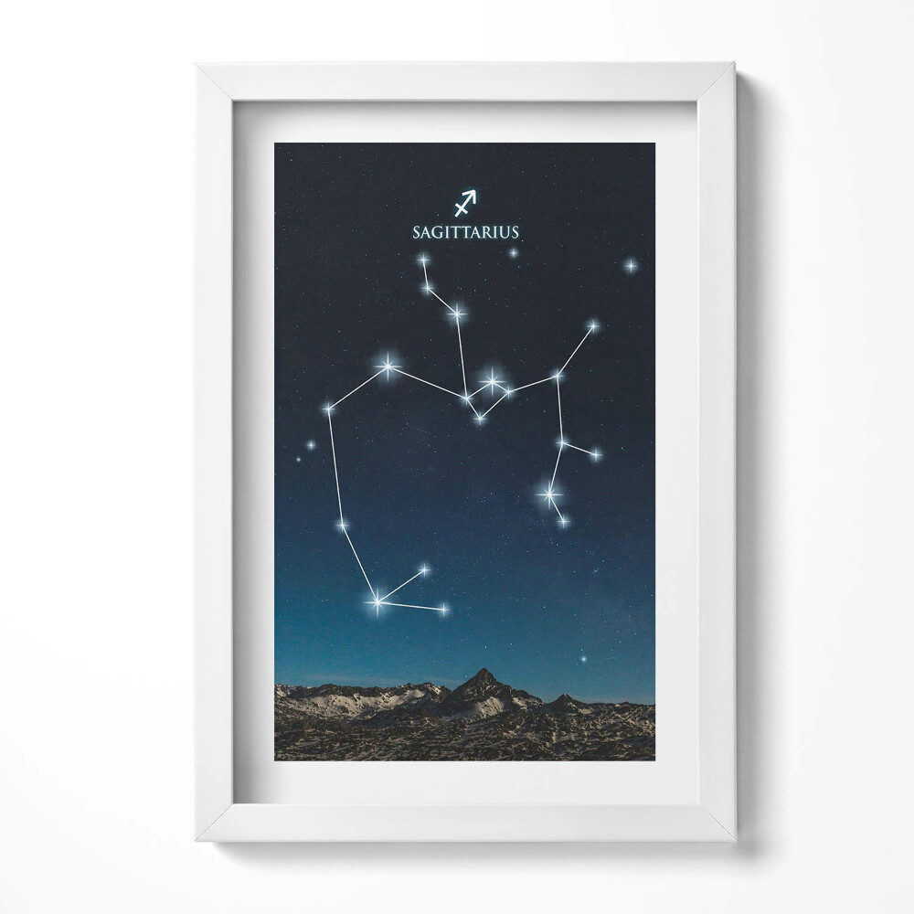 Obraz s rámem elegantní Zodiac souhvězdí Střelec