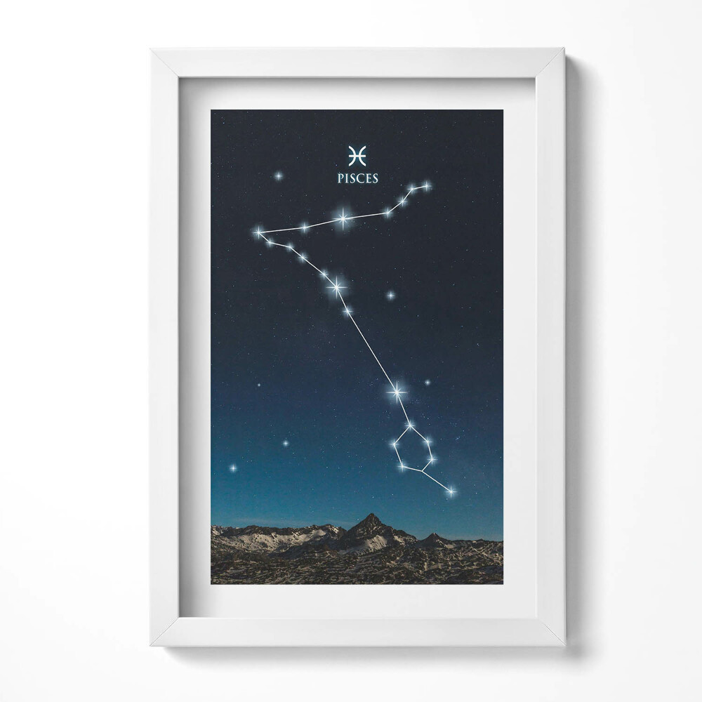 Obraz s rámem elegantní Souhvězdí zvěrokruhu Ryby