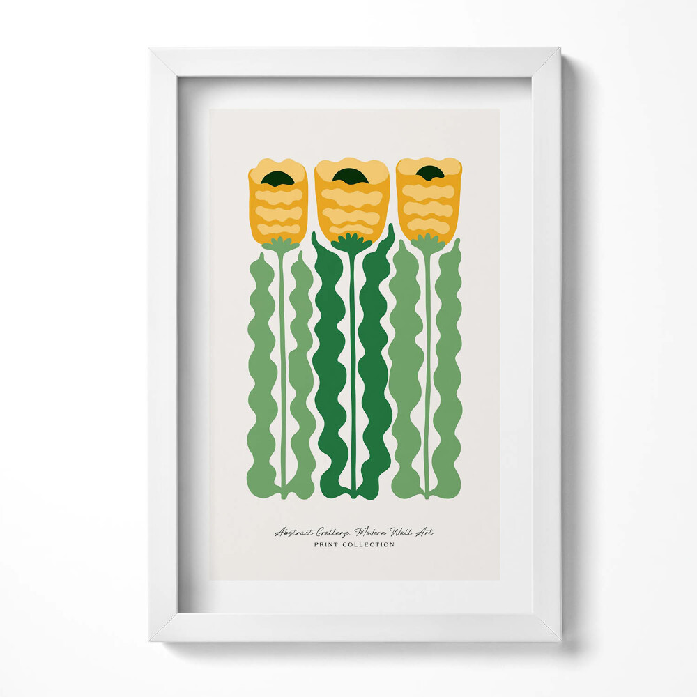 Obraz s rámem elegantní Ilustrace rostlin a květin