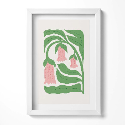 Obraz s rámem elegantní Ilustrace rostlin a květin