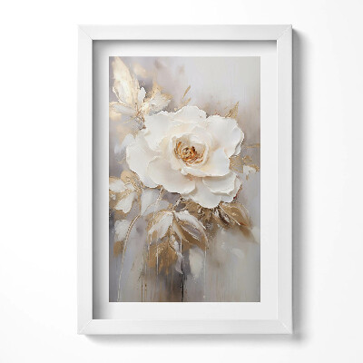 Obraz s rámem elegantní Jemně malovaná květina