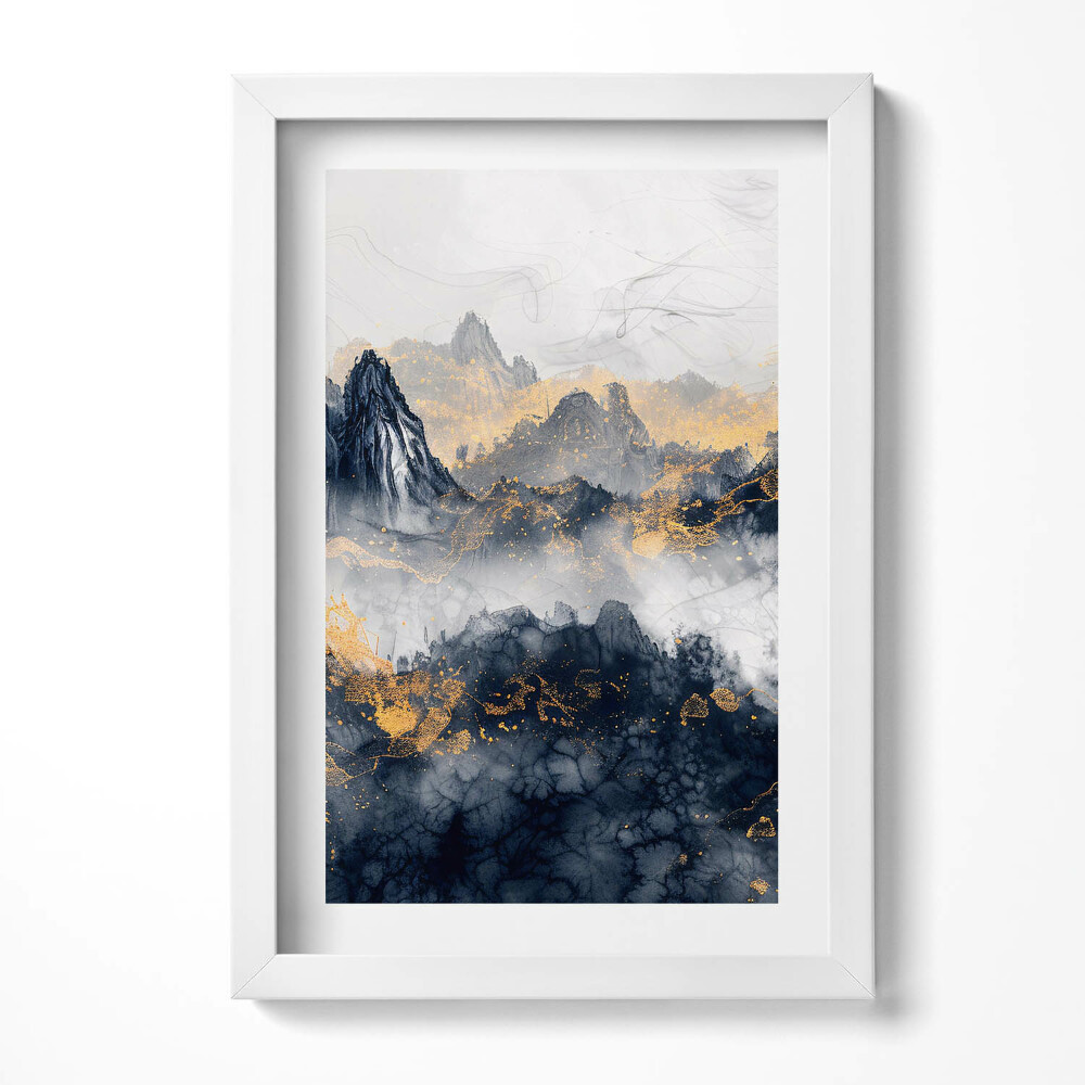 Obraz s rámem elegantní Abstraktní krajina hor mezi mraky