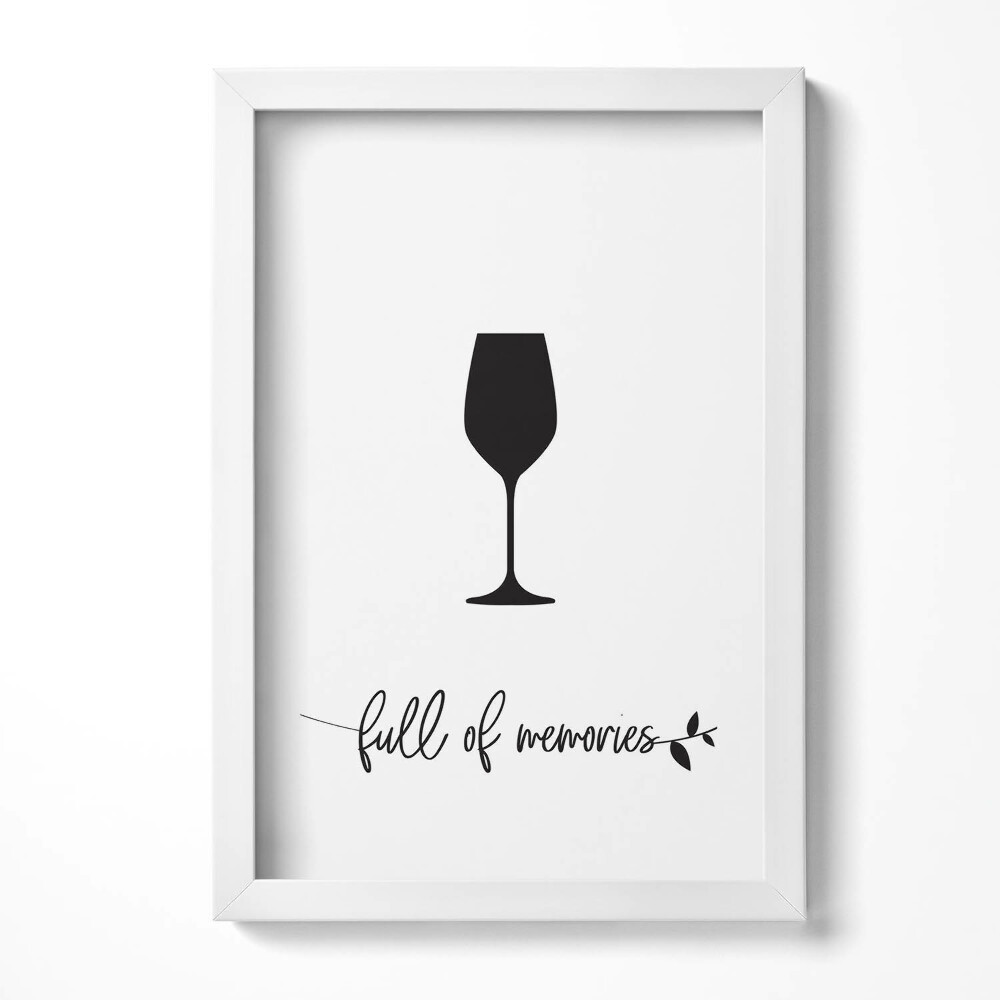 Obraz s rámem elegantní Nápis do kuchyně a jídelny "plné vzpomínek"