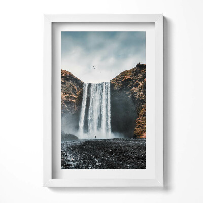 Obraz s rámem elegantní Vodopád mezi skalami