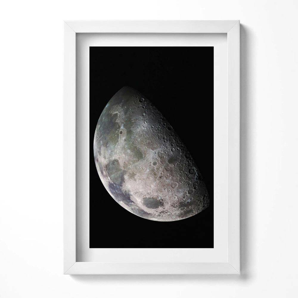 Obraz s rámem elegantní Měsíc na černé obloze