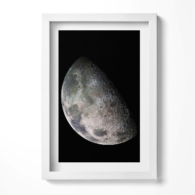 Obraz s rámem elegantní Měsíc na černé obloze