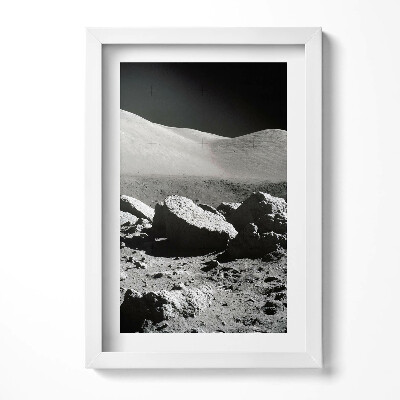 Obraz s rámem elegantní NASA fotografie kamenů na Měsíci