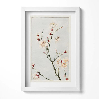 Obraz s rámem elegantní Minimalistické ilustrace větví s květinami