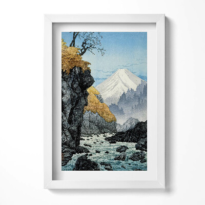 Obraz s rámem elegantní Japonský náčrt hory Fudži