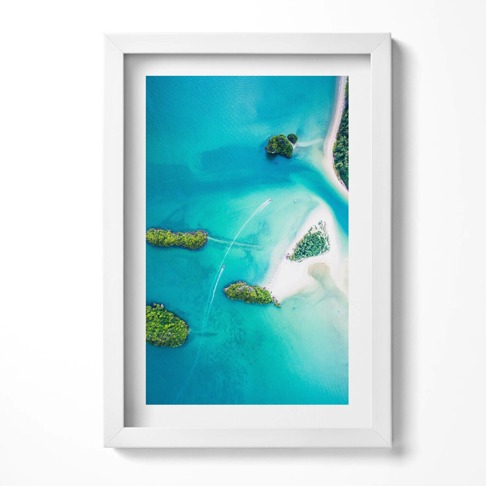 Obraz s rámem elegantní Pobřeží z ptačí perspektivy