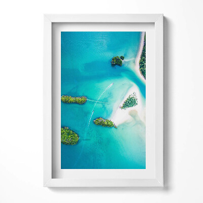 Obraz s rámem elegantní Pobřeží z ptačí perspektivy