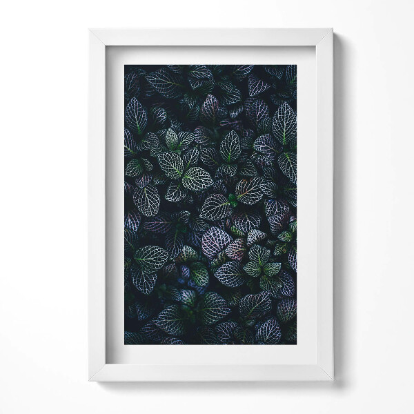 Obraz s rámem elegantní Tmavé divoké listy