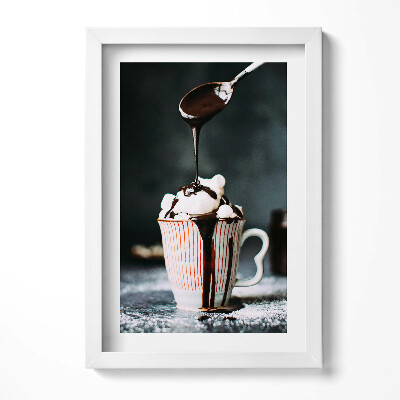 Obraz s rámem elegantní Horká čokoláda - motiv do kuchyně