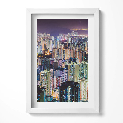 Obraz s rámem elegantní Osvětlené město v noci