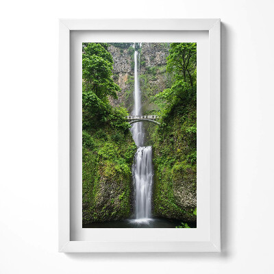 Obraz s rámem elegantní Vysoký vodopád a mosty