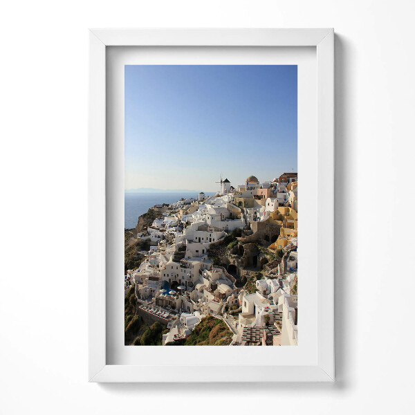 Obraz s rámem elegantní Santorini architektura Řecko