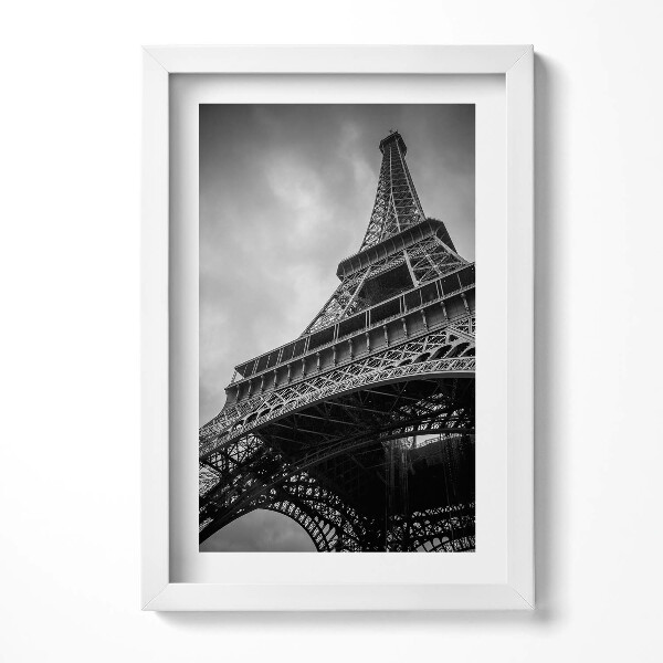 Obraz s rámem elegantní Eiffelova věž - Paříž, Francie