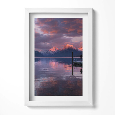 Obraz s rámem elegantní Jezerní hory a mraky