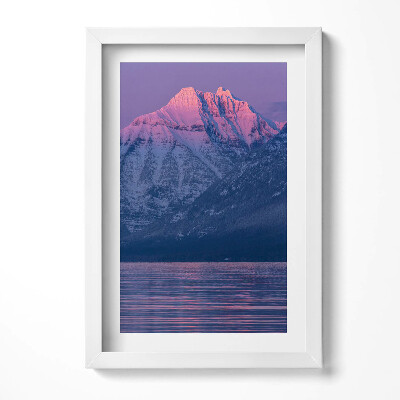 Obraz s rámem elegantní Zimní krajina hor a vody